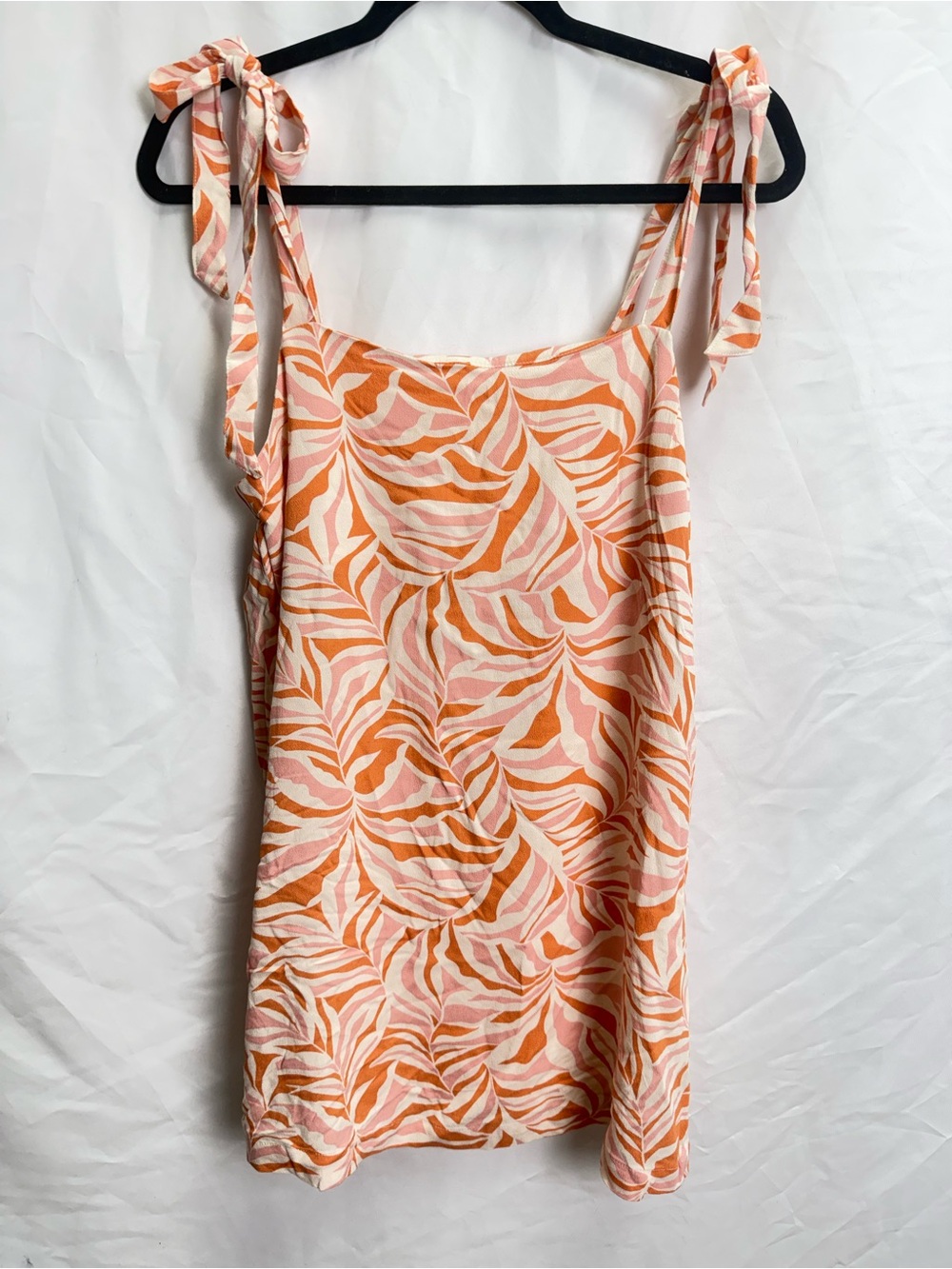 Roxy Pink & Orange Leaf Print Sleeveless Top
